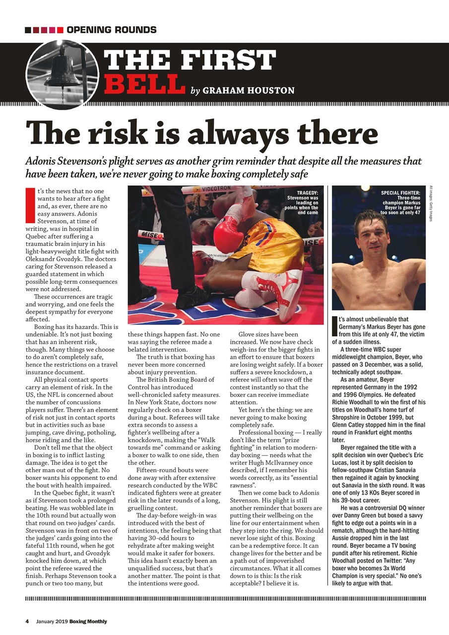 Boxing Monthly Preview Pages