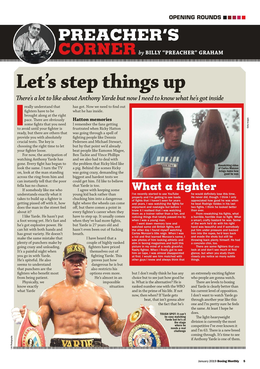 Boxing Monthly Preview Pages