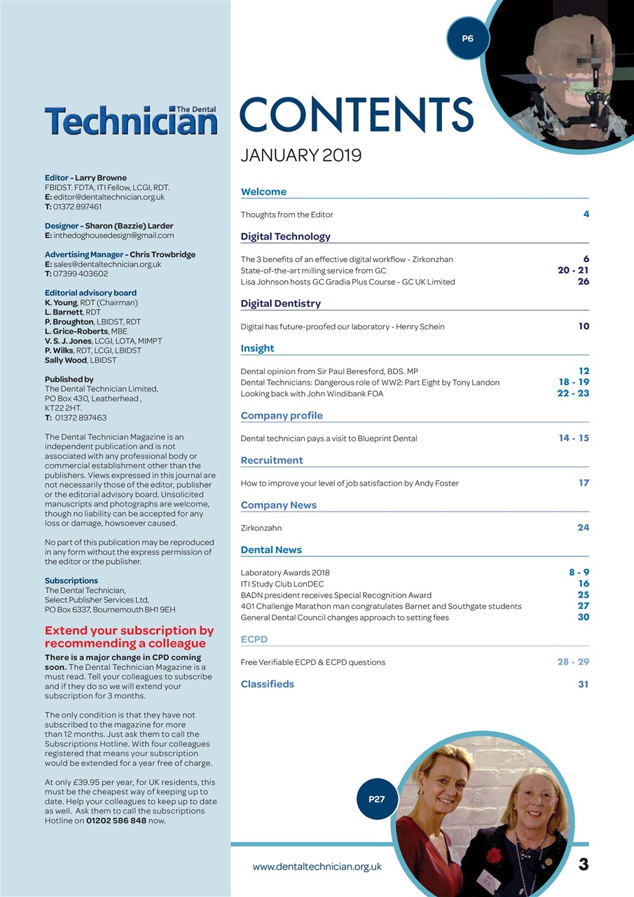 The Dental Technician Magazine Preview Pages