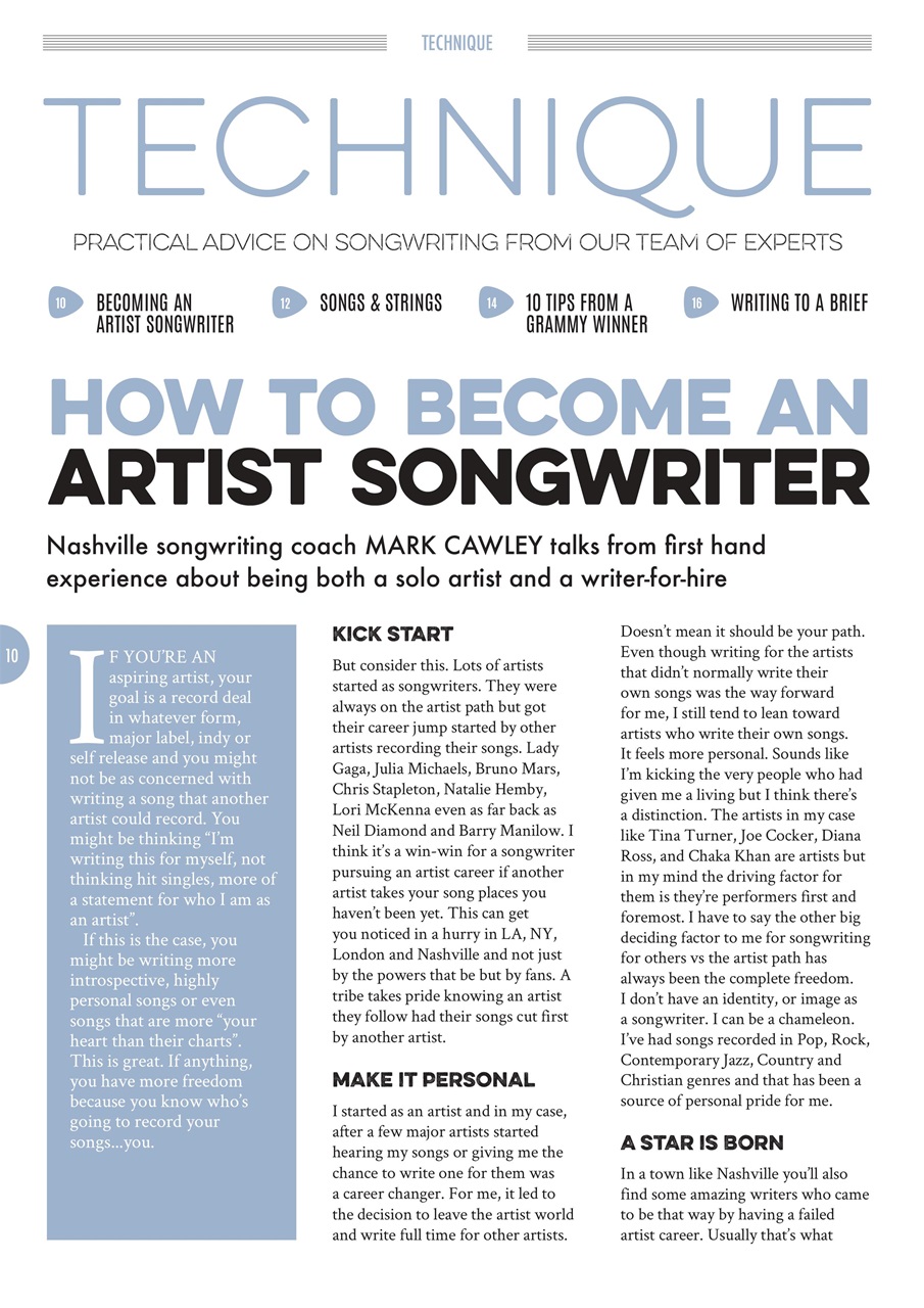 Songwriting Magazine Preview Pages