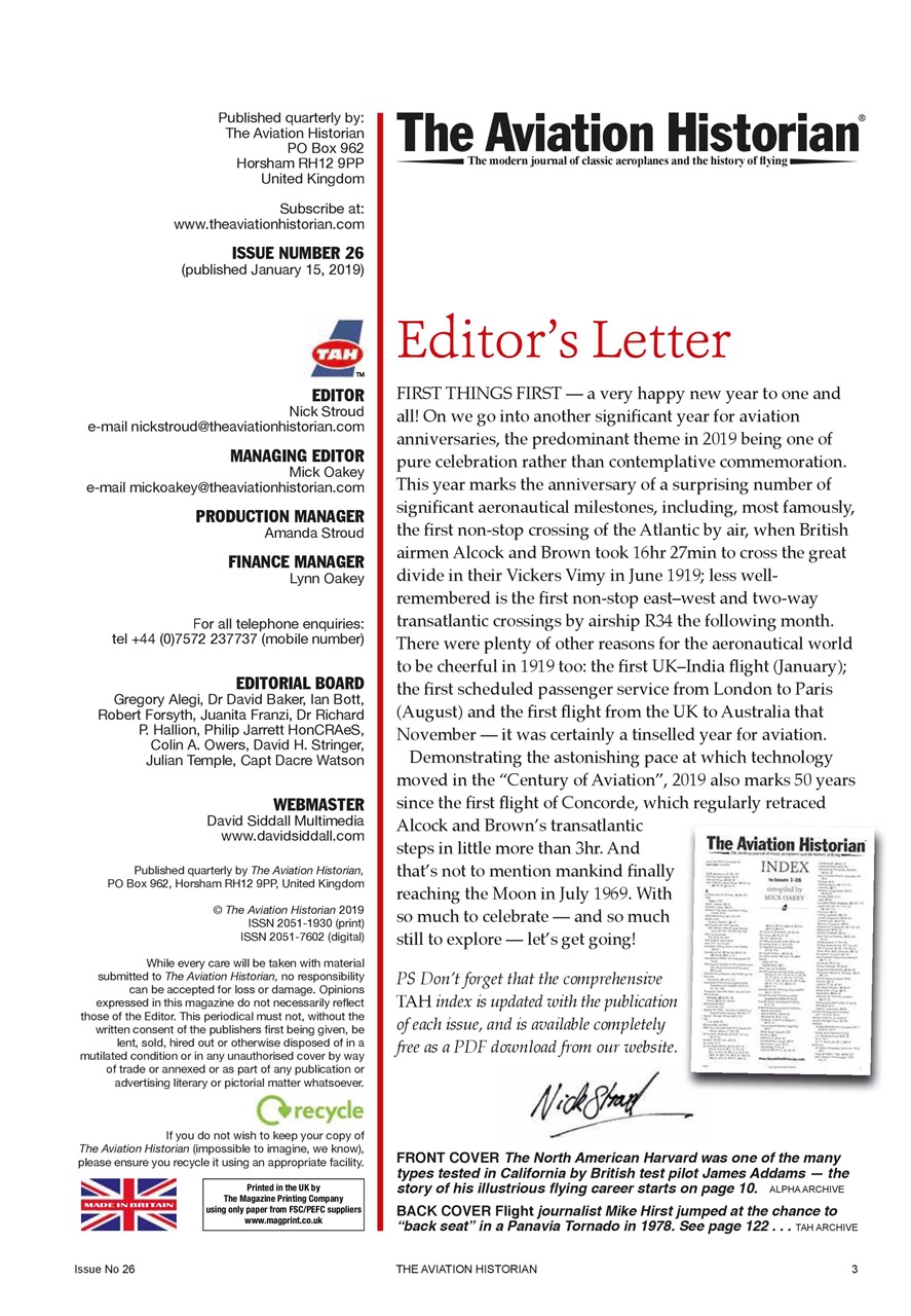 The Aviation Historian Magazine Preview Pages