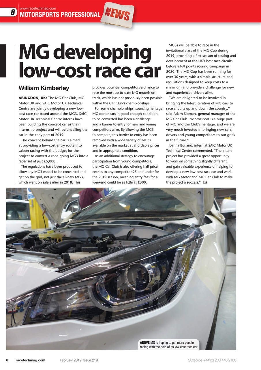 Race Tech Preview Pages