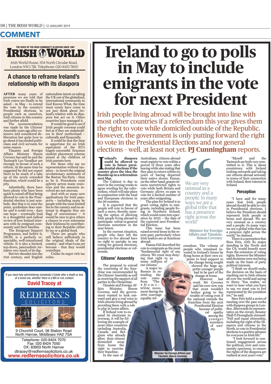 Irish World Preview Pages