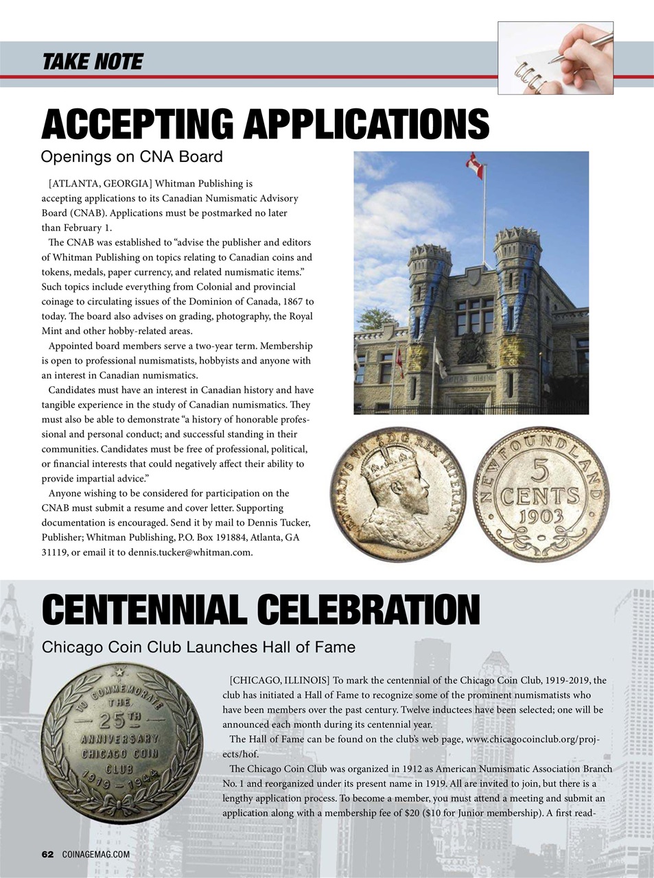 COINage Magazine Preview Pages
