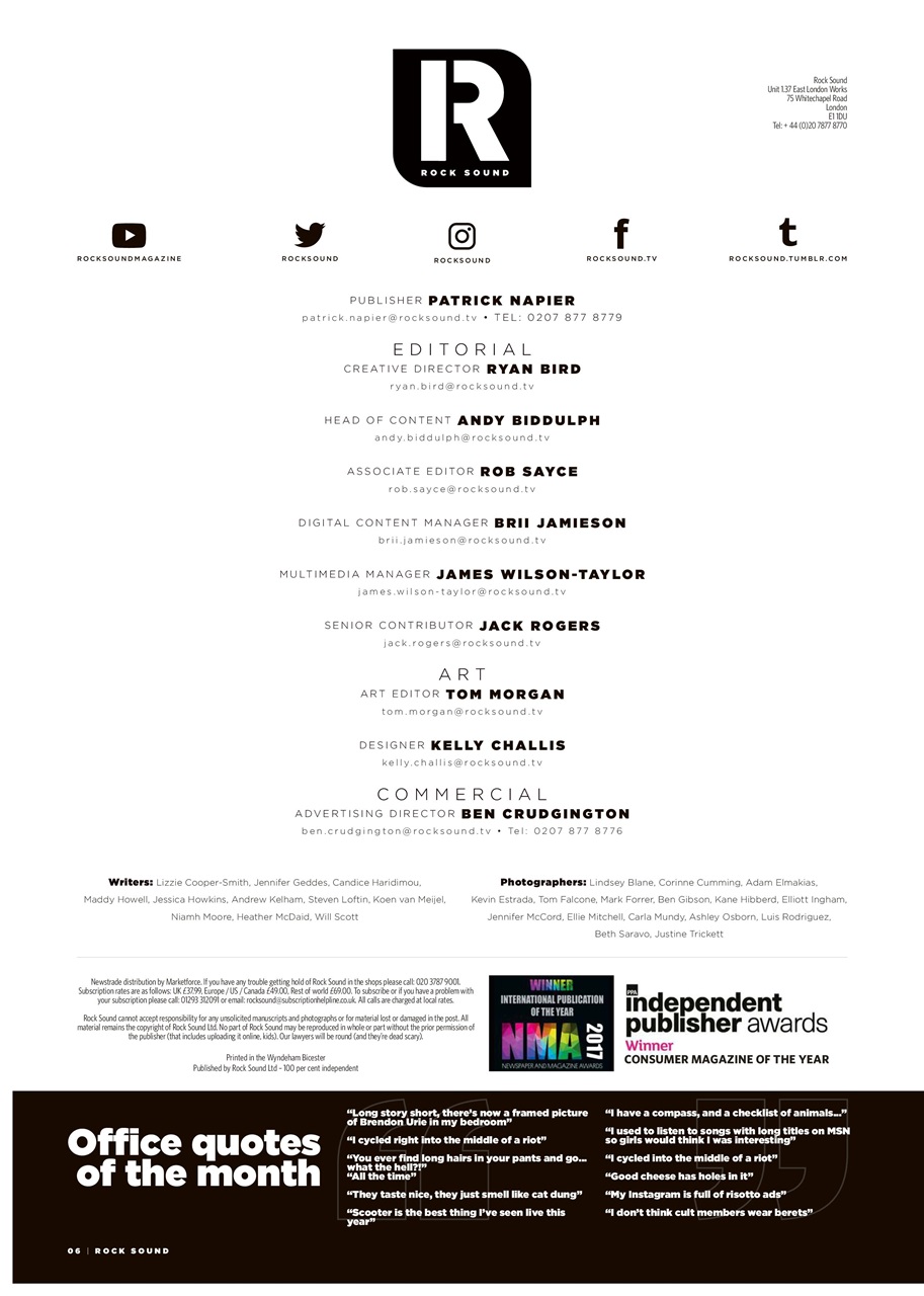 Rock Sound Magazine Preview Pages