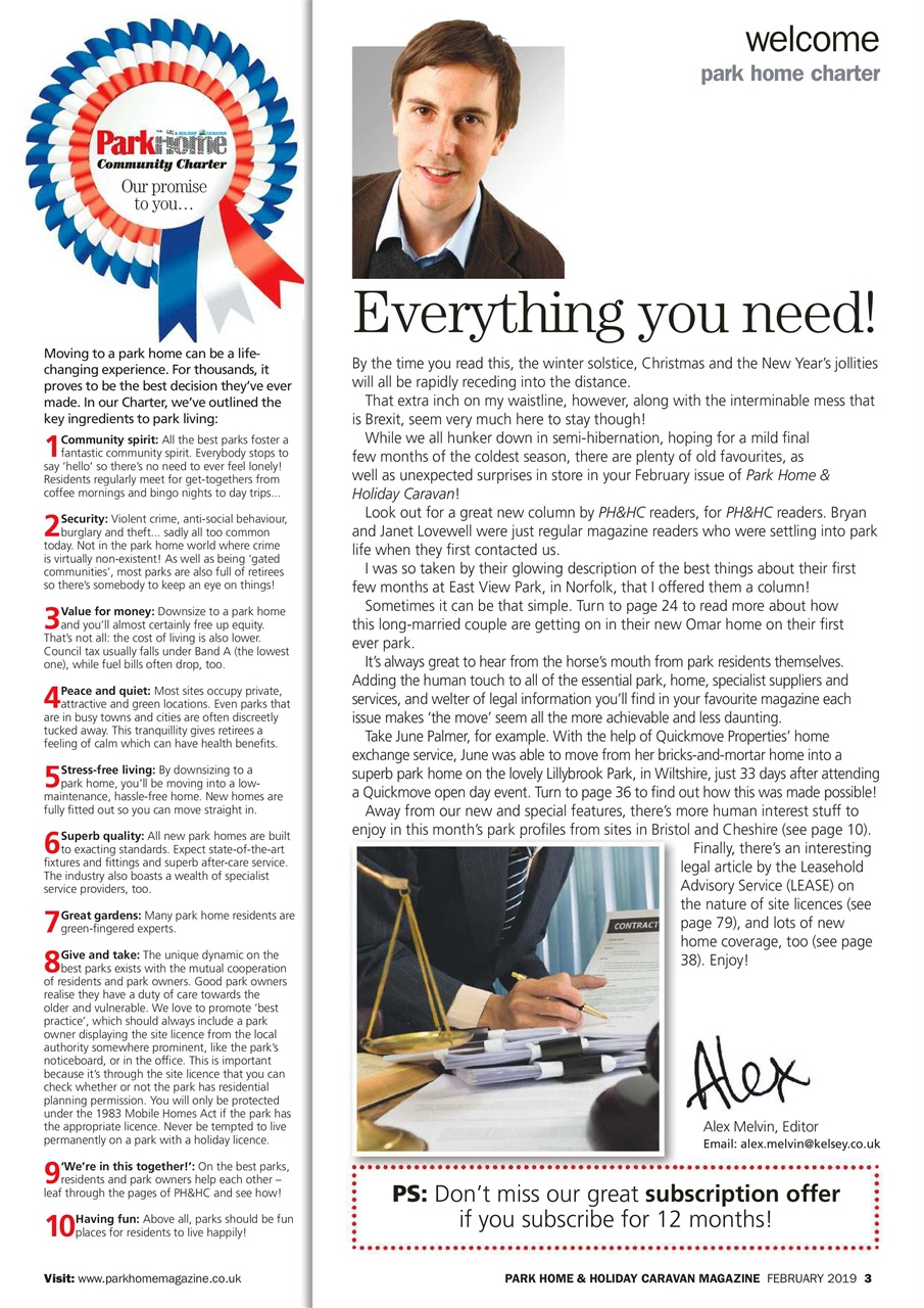 Park Home & Holiday Living Preview Pages