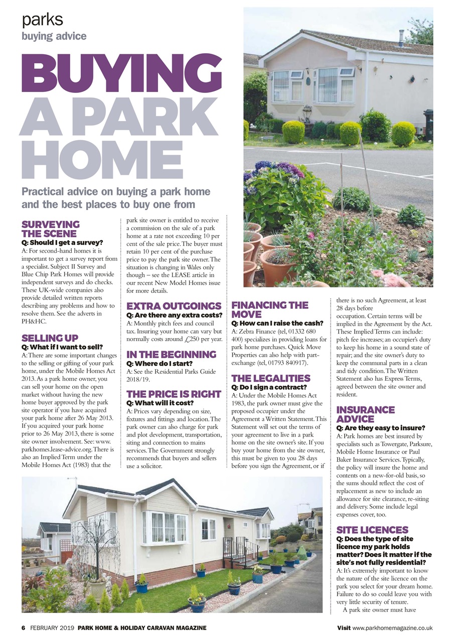 Park Home & Holiday Living Preview Pages