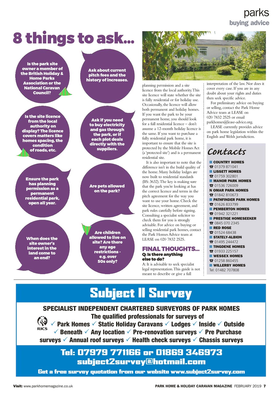 Park Home & Holiday Living Preview Pages