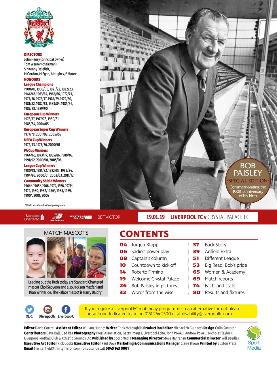 Liverpool FC Programmes Preview Pages