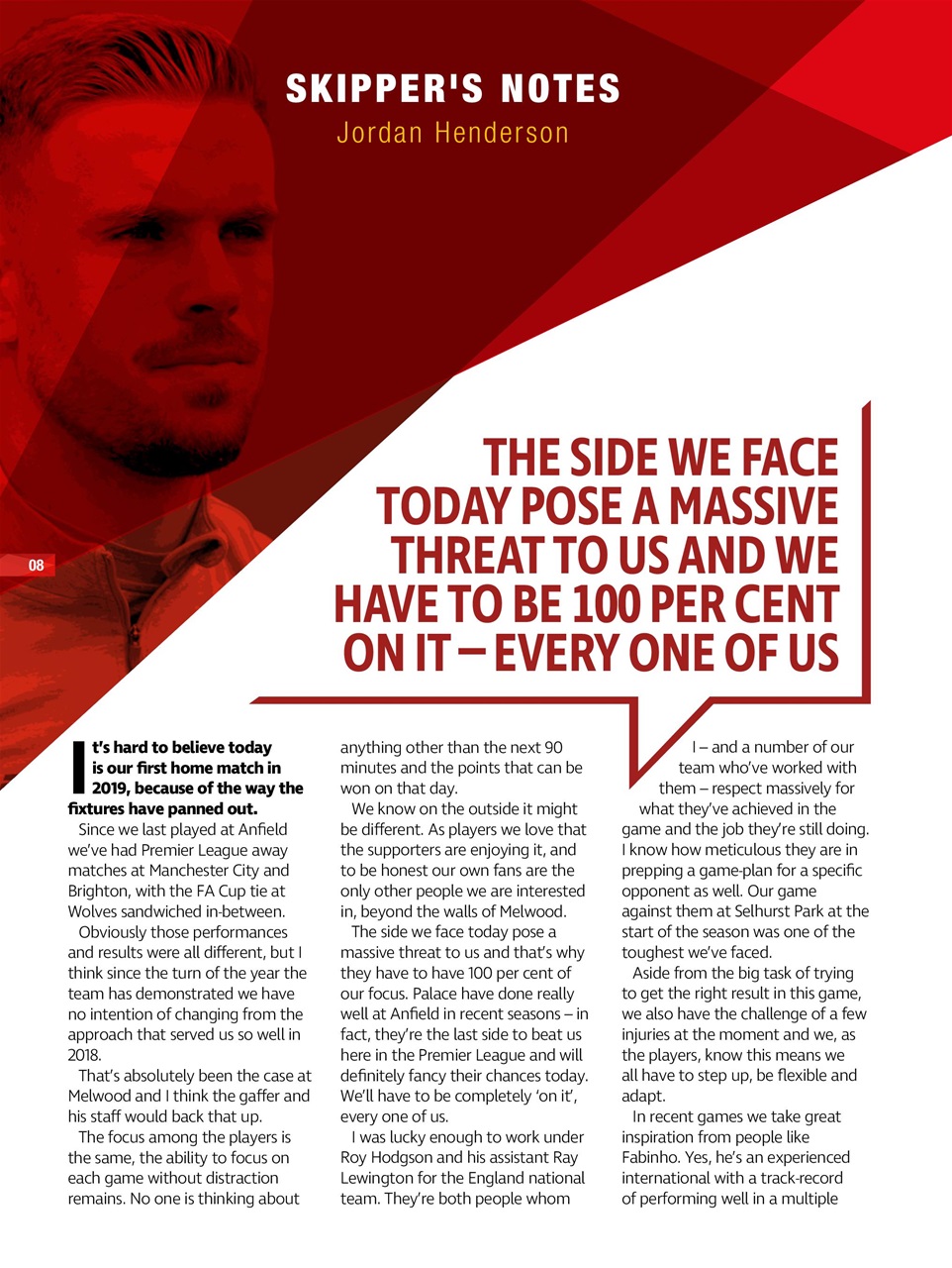 Liverpool FC Programmes Preview Pages