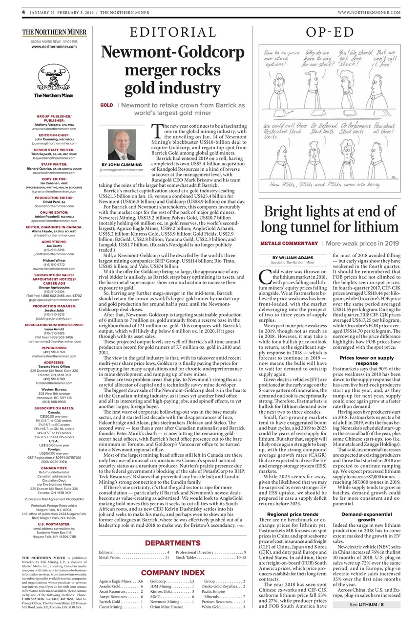 The Northern Miner Preview Pages