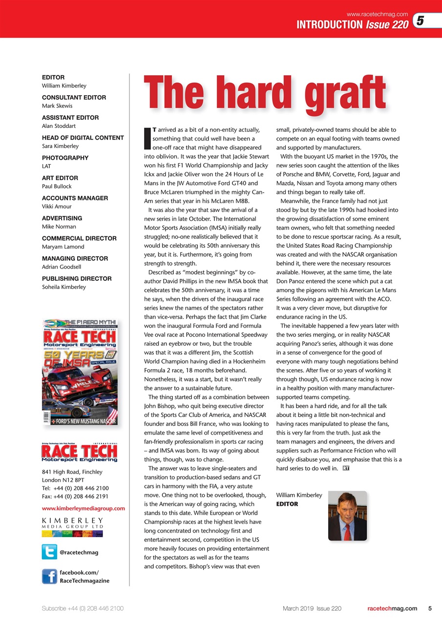 Race Tech Preview Pages