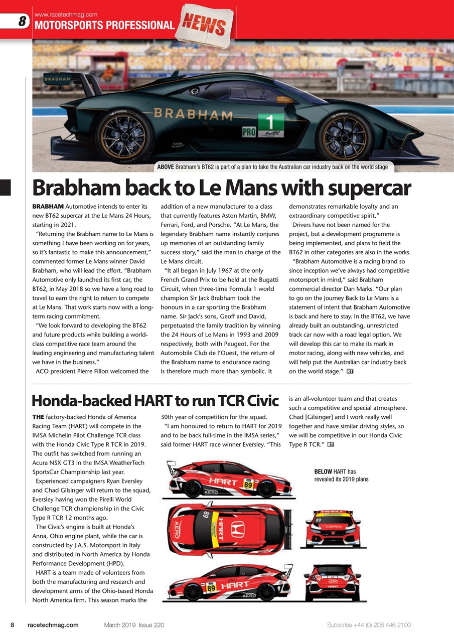 Race Tech Preview Pages