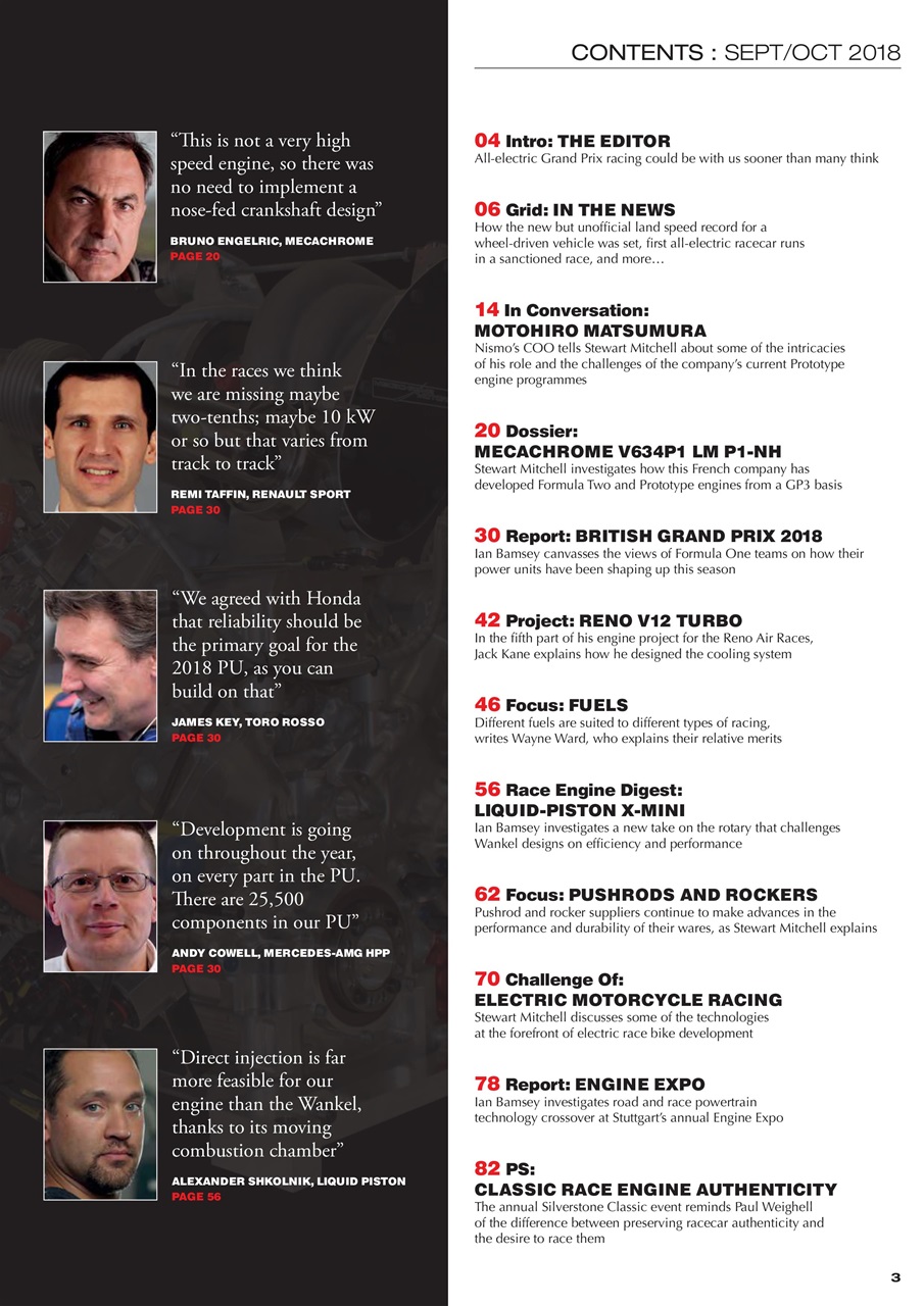 Race Engine Technology Preview Pages