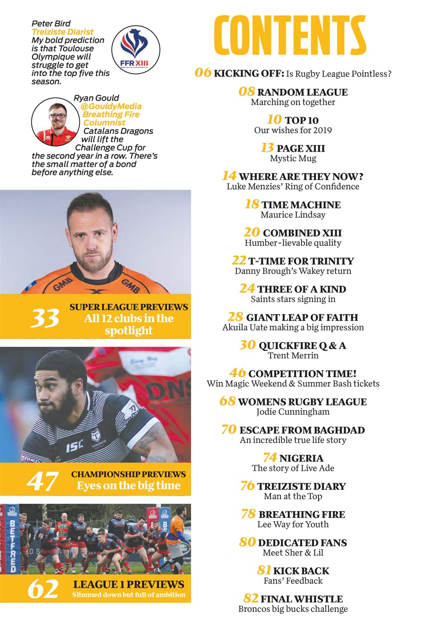 Rugby League World Preview Pages