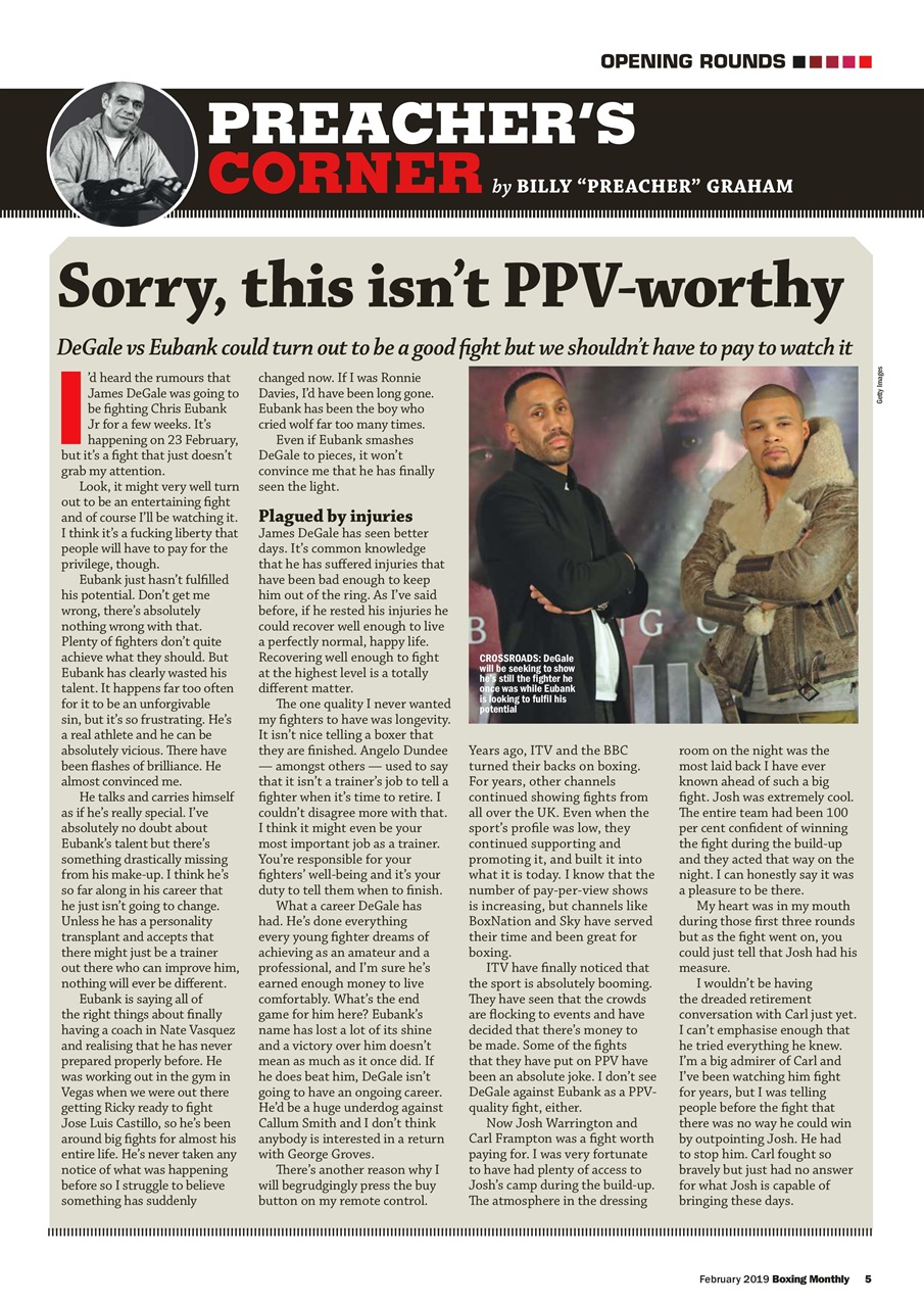 Boxing Monthly Preview Pages
