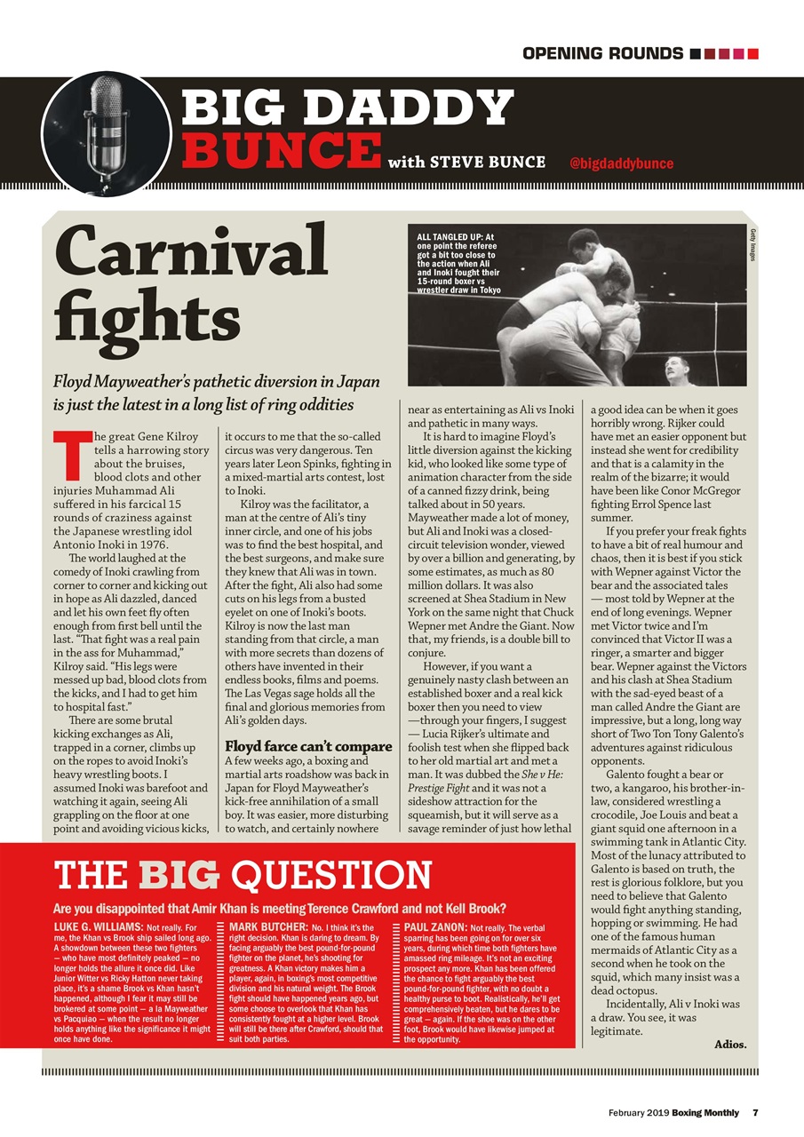 Boxing Monthly Preview Pages