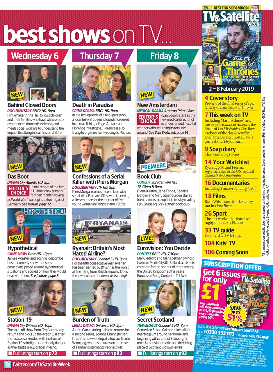 TV & Satellite Week Preview Pages
