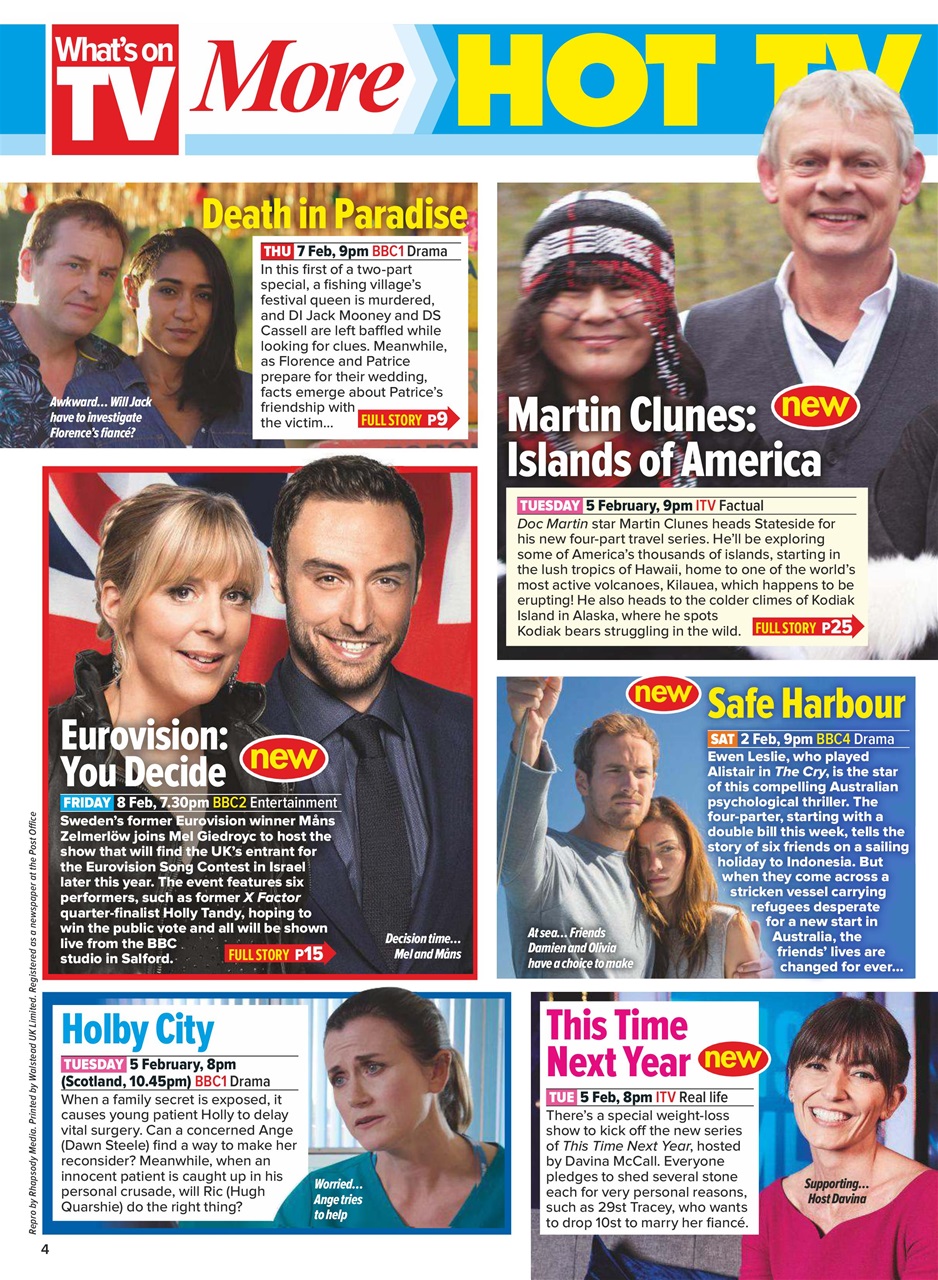 What's on TV Preview Pages