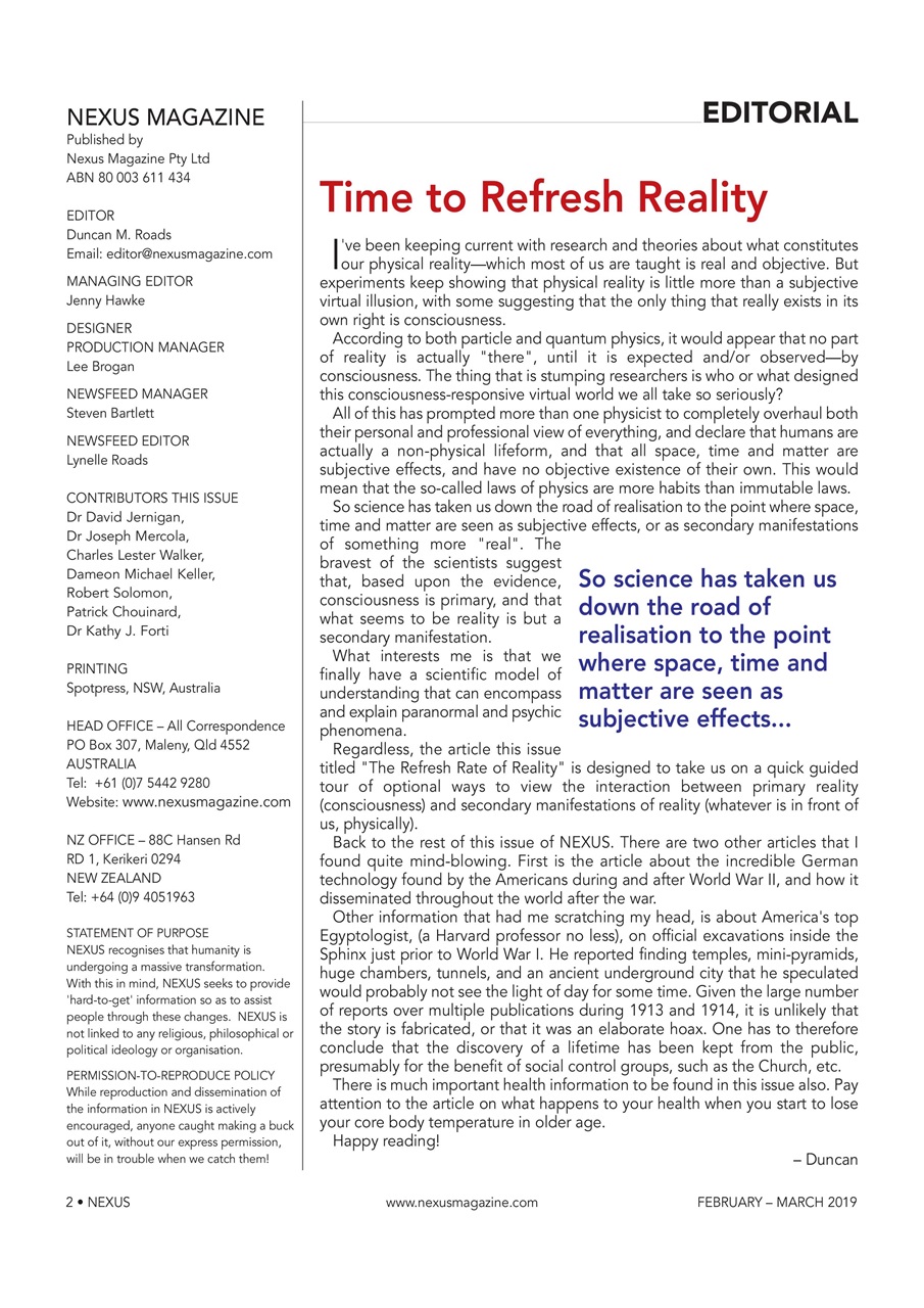 Nexus Magazine Preview Pages