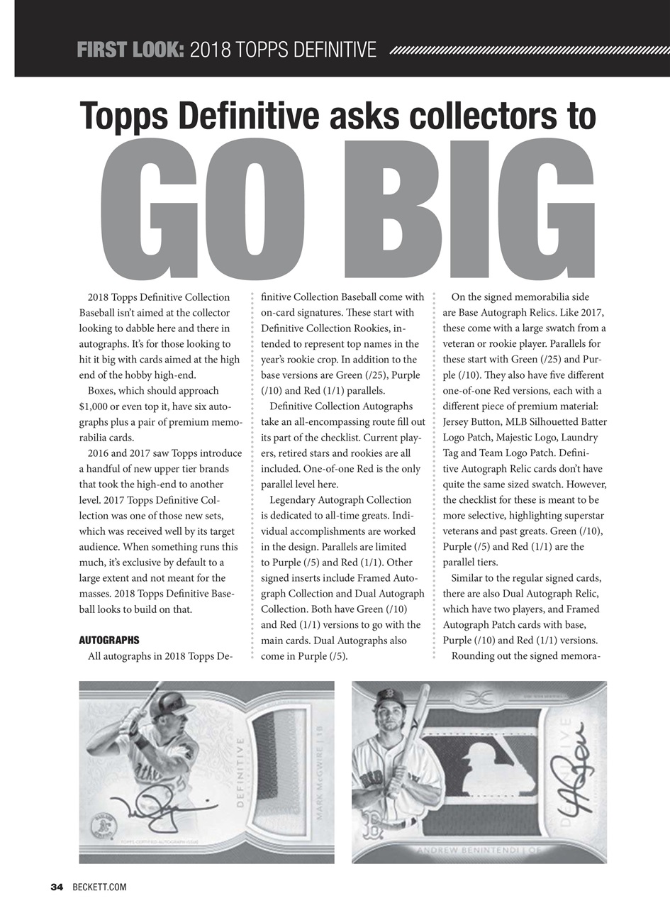 Beckett Baseball Magazine Preview Pages