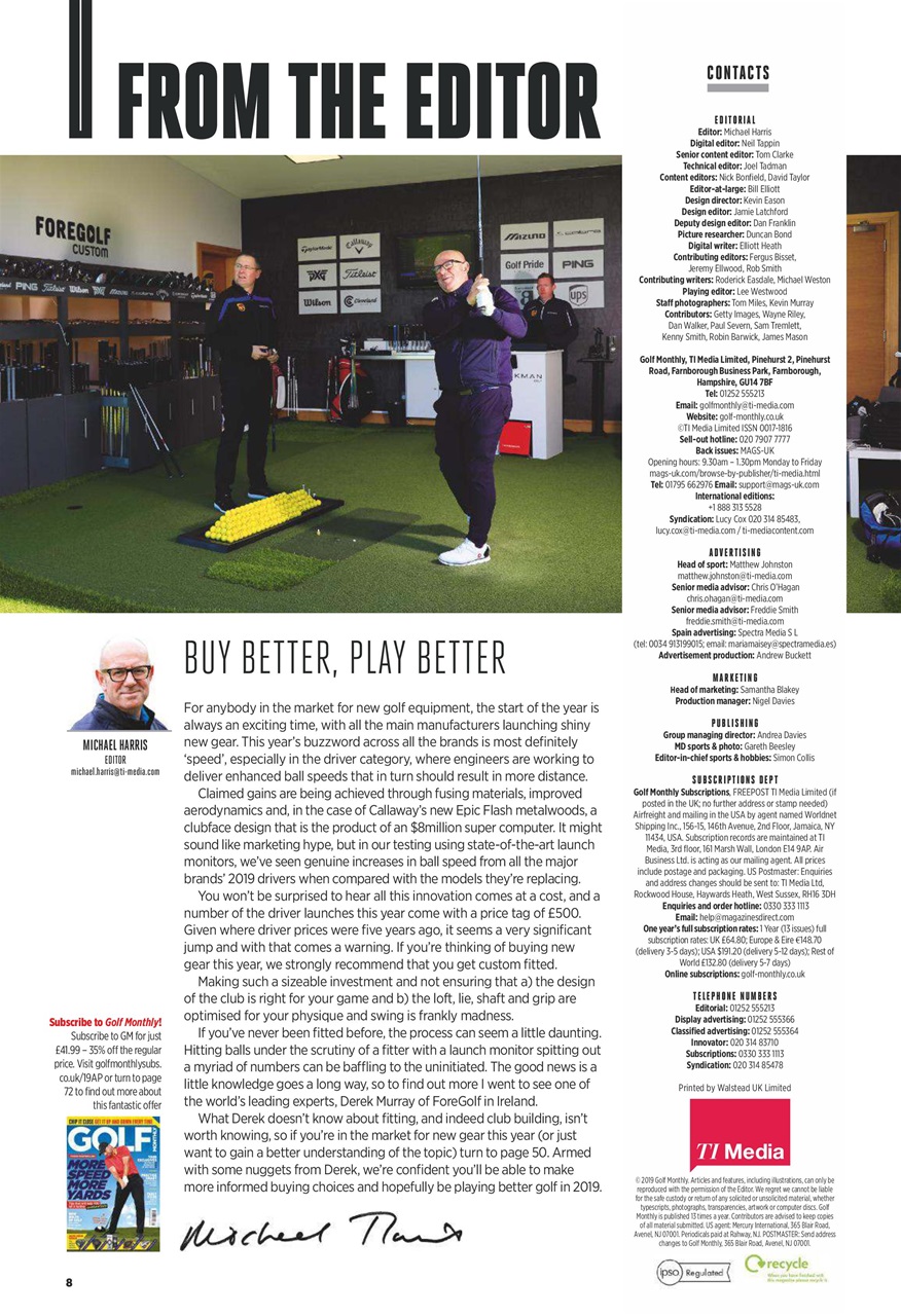 Golf Monthly Preview Pages