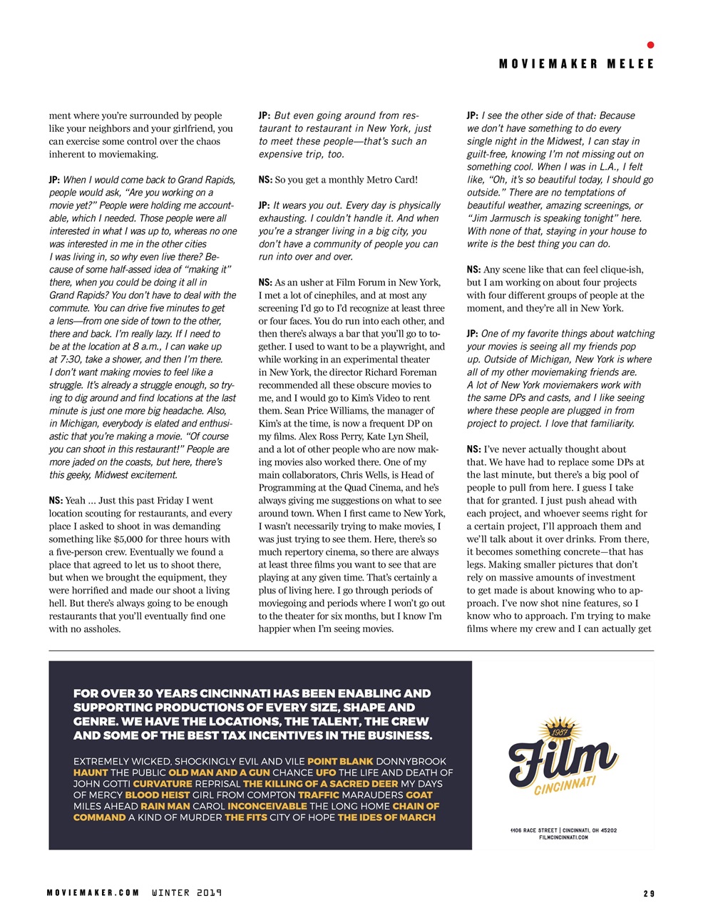 MovieMaker Magazine Preview Pages