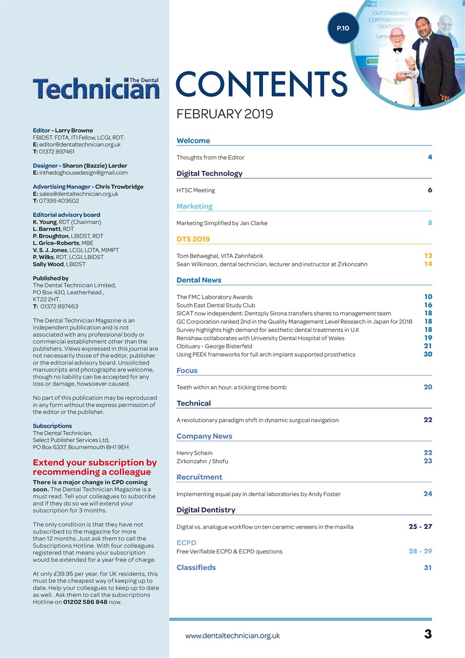 The Dental Technician Magazine Preview Pages