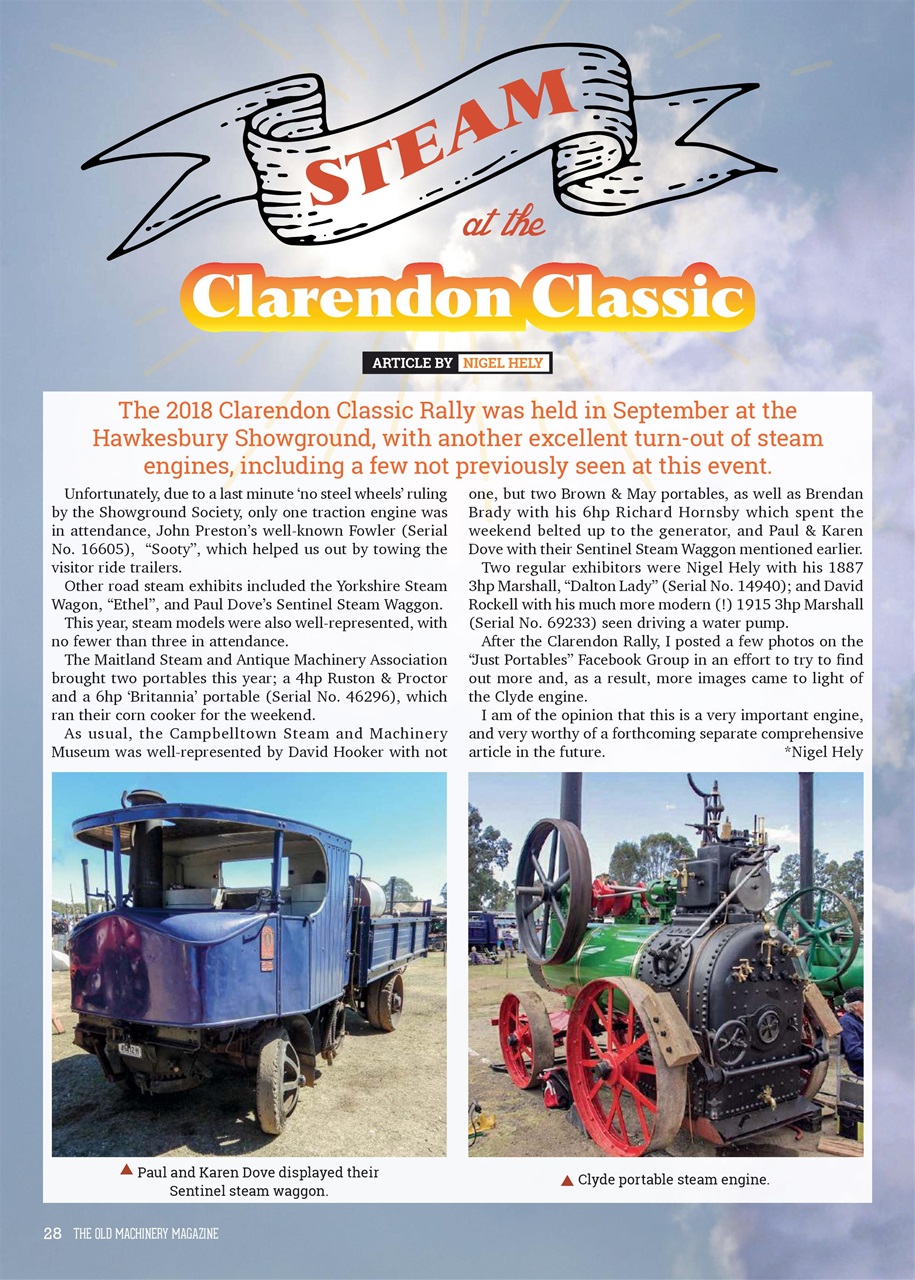 The Old Machinery Magazine Preview Pages