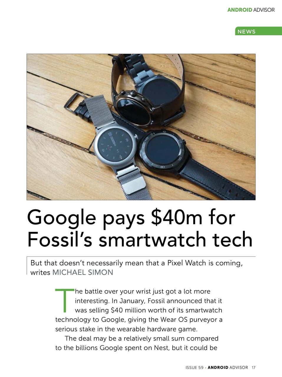 Android Advisor Preview Pages