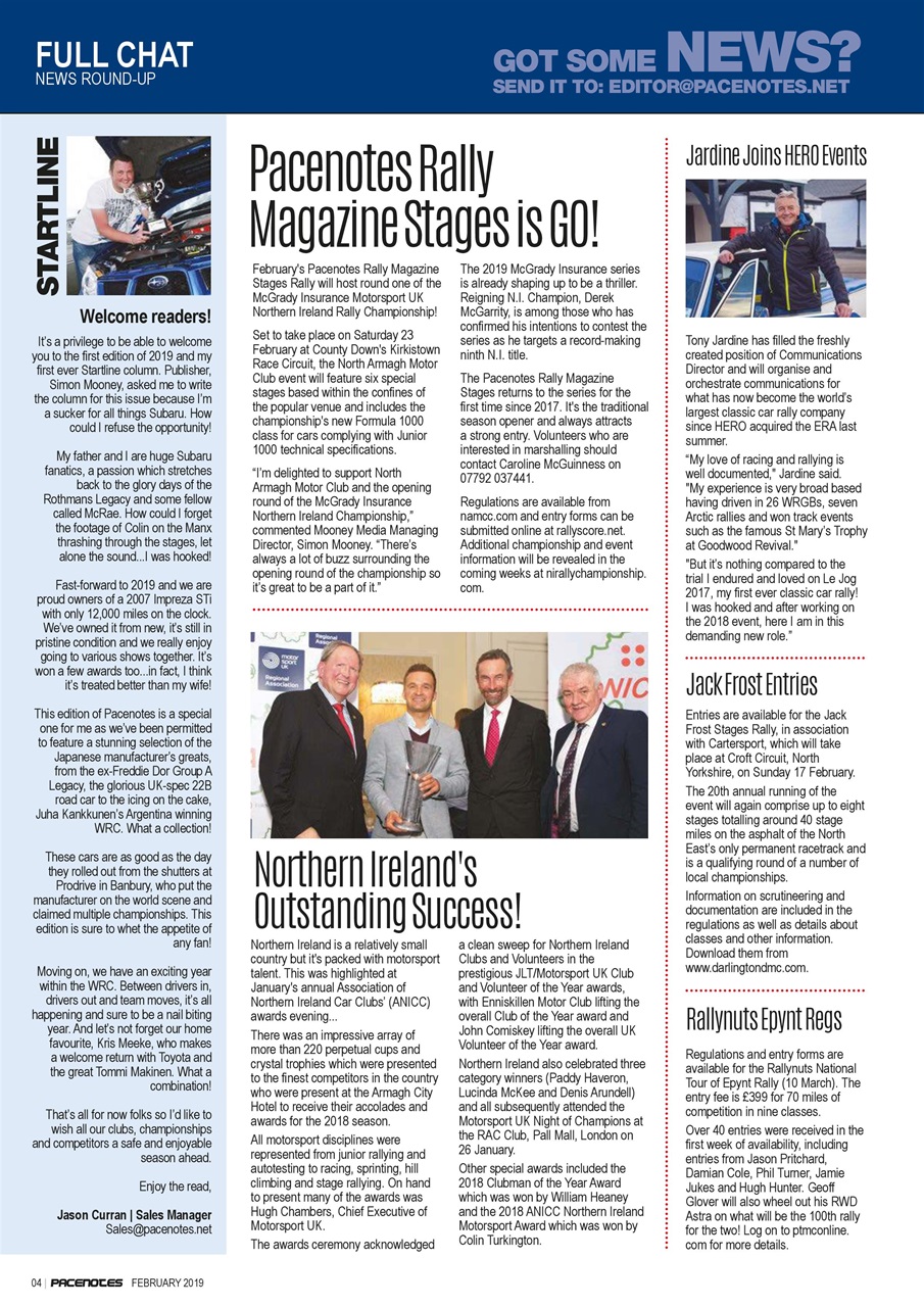 Pacenotes Rally magazine Preview Pages