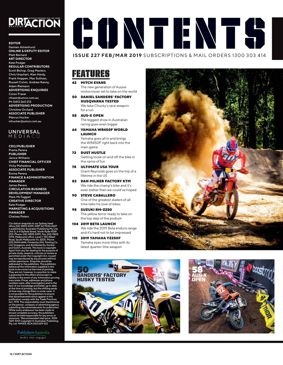 Dirt Action Preview Pages