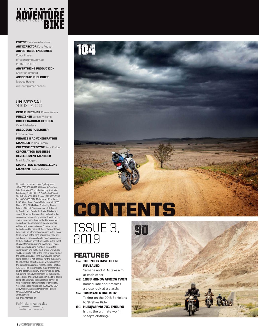 Australian Adventure Bike Preview Pages