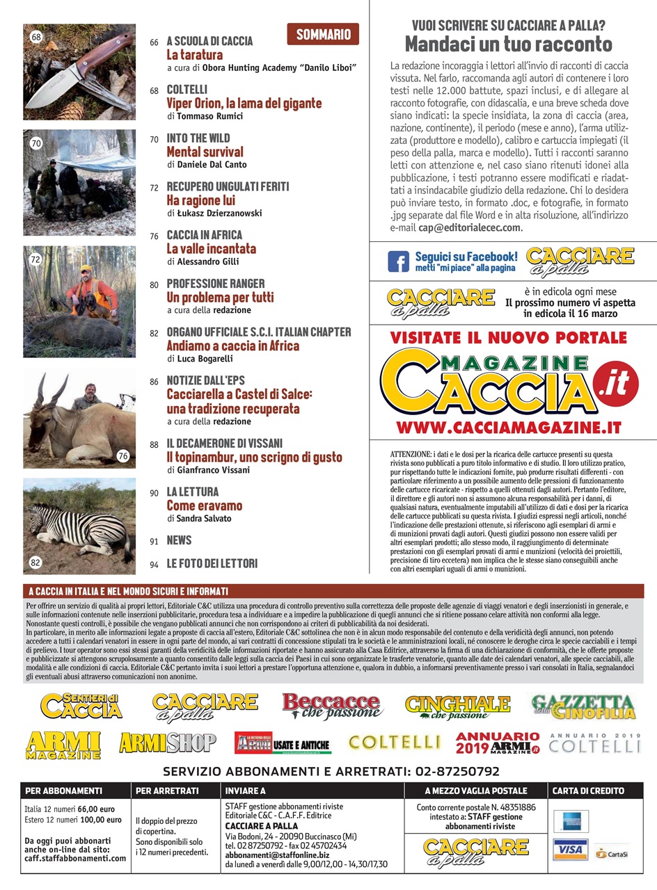Caccia Magazine Preview Pages