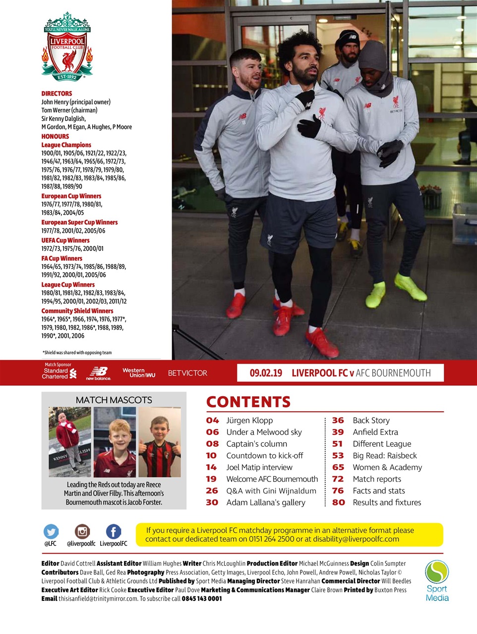 Liverpool FC Programmes Preview Pages