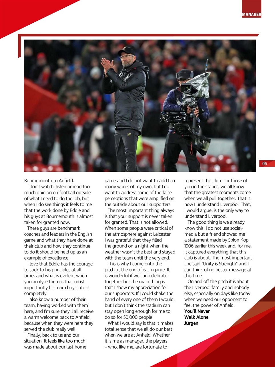 Liverpool FC Programmes Preview Pages