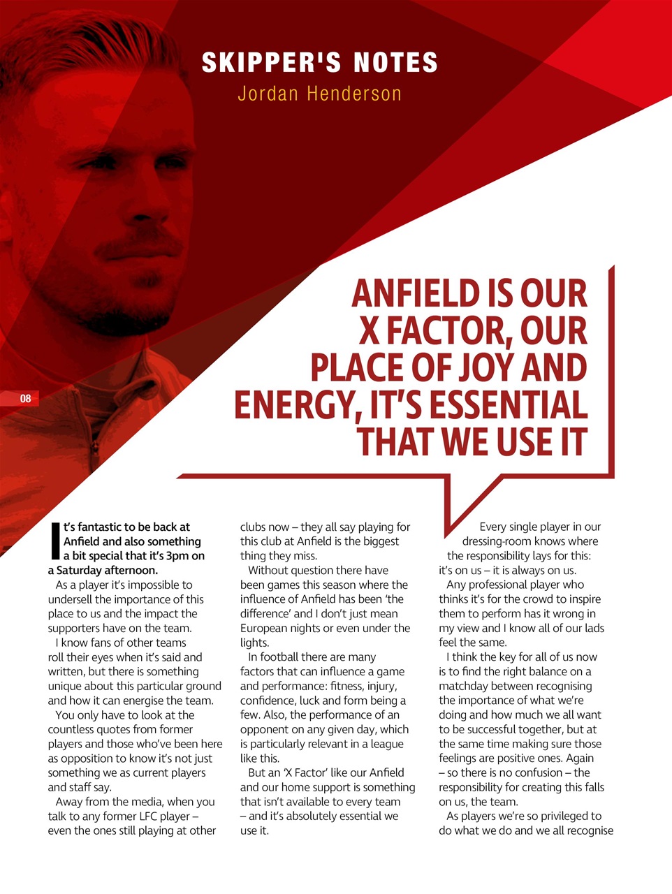 Liverpool FC Programmes Preview Pages