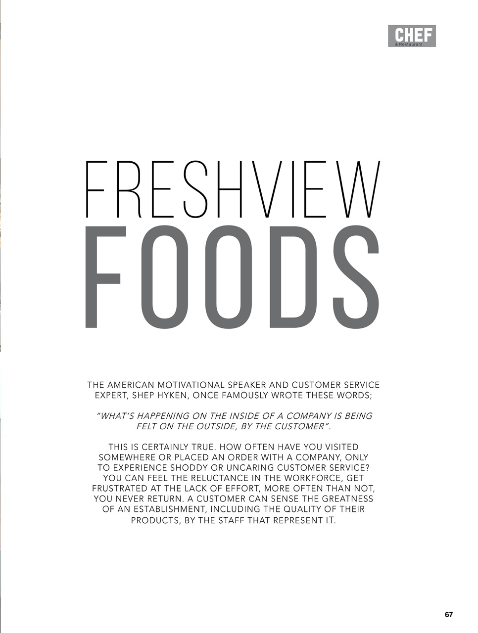 Chef & Restaurant Magazine Preview Pages