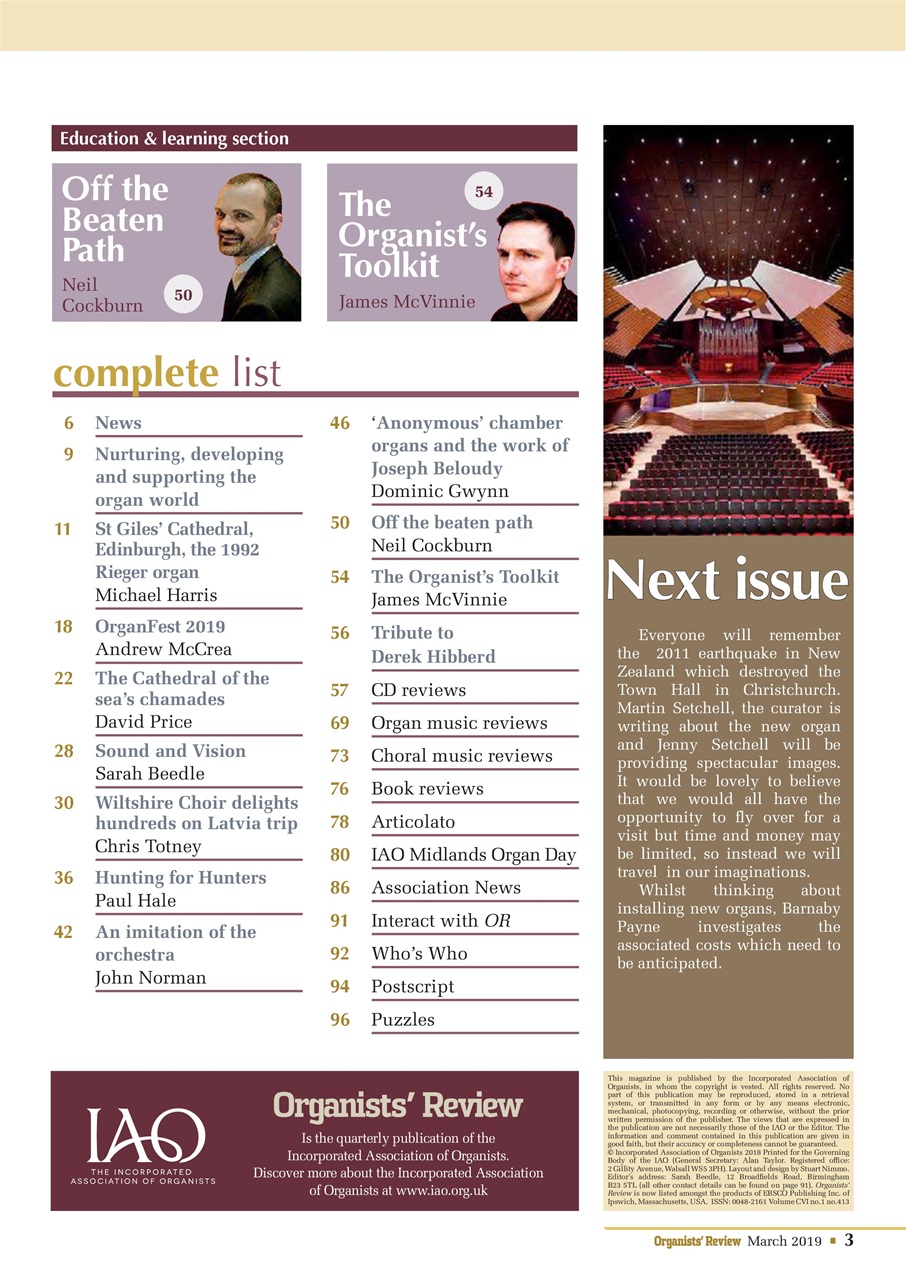 Organists' Review Preview Pages