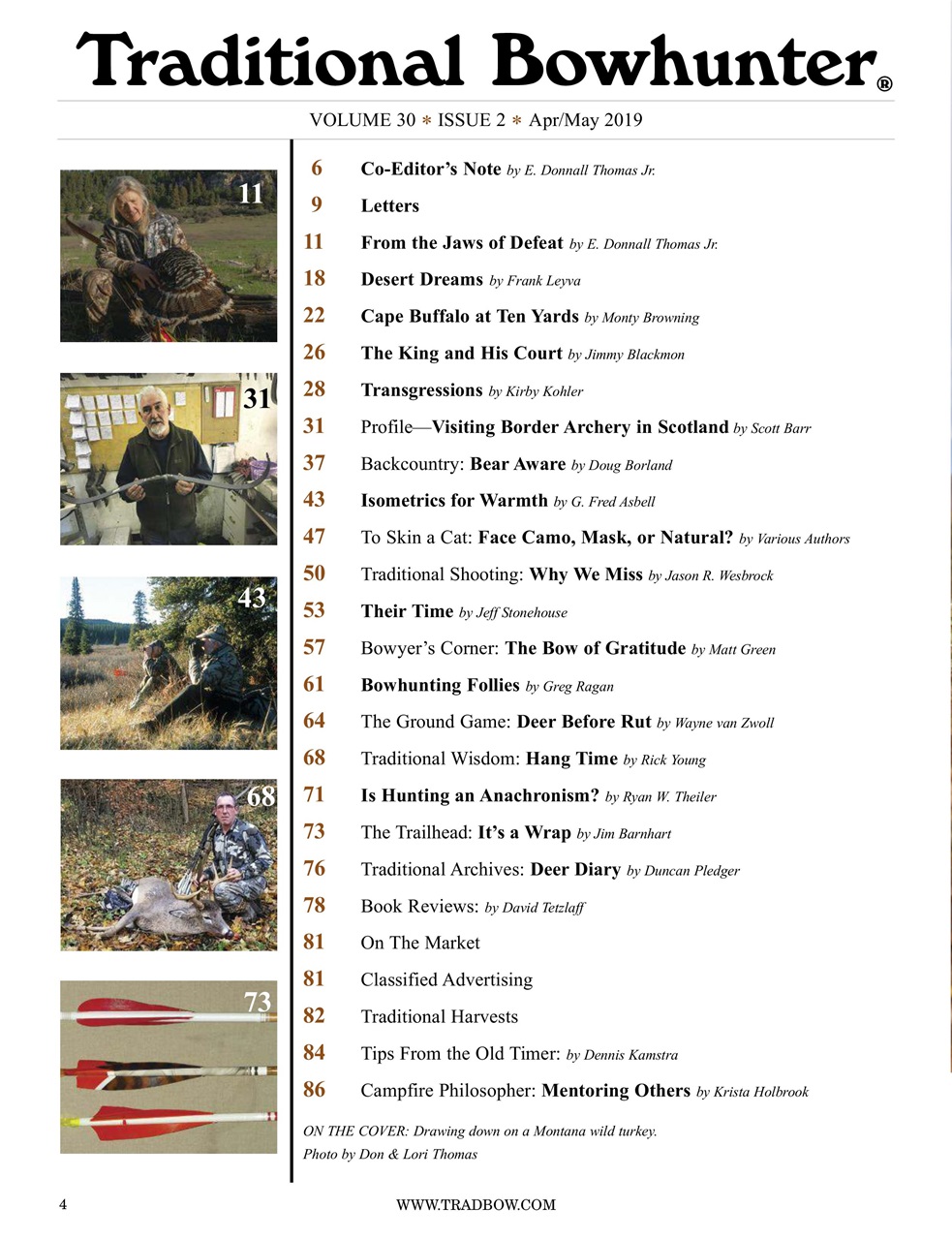 Traditional Bowhunter Magazine Preview Pages