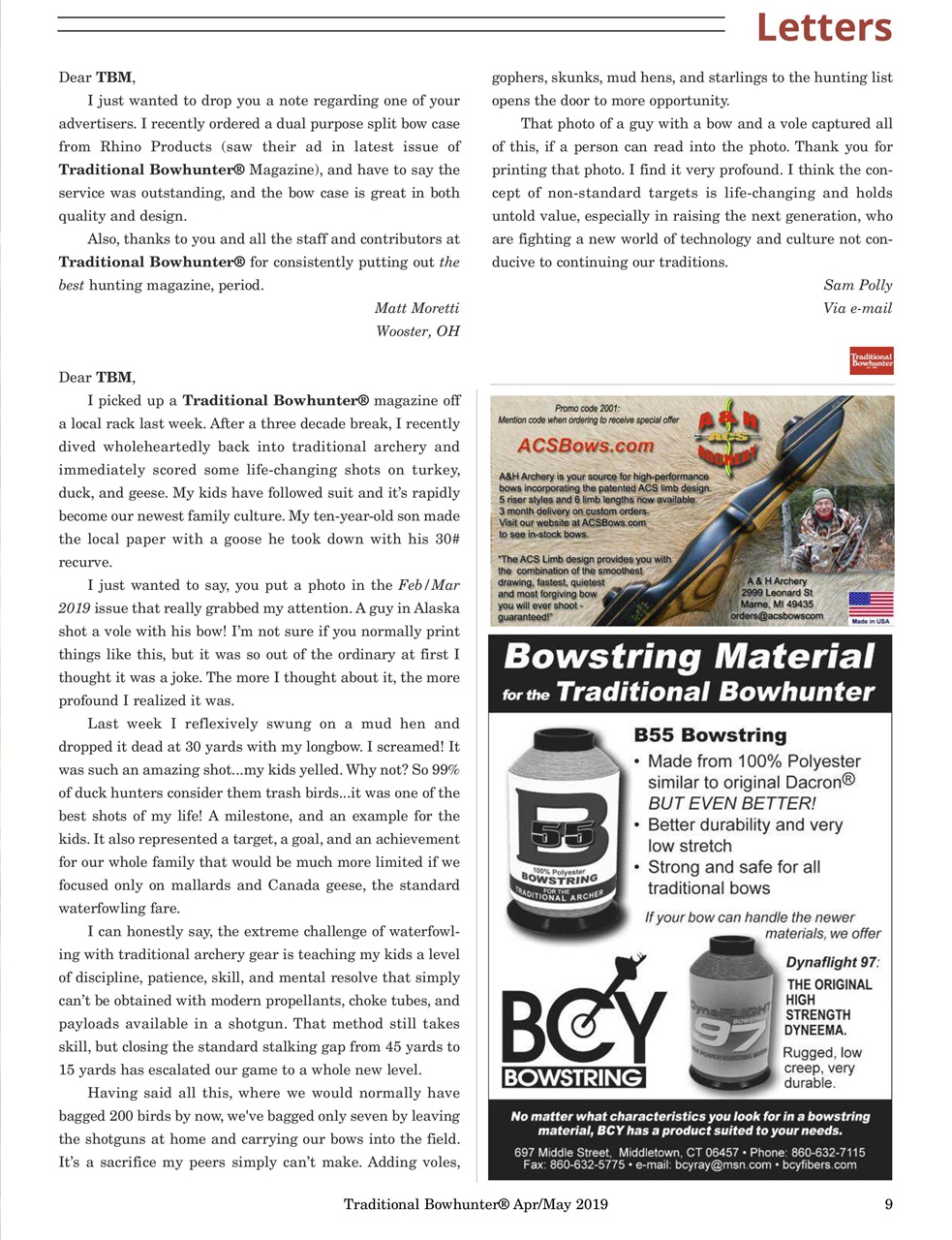 Traditional Bowhunter Magazine Preview Pages