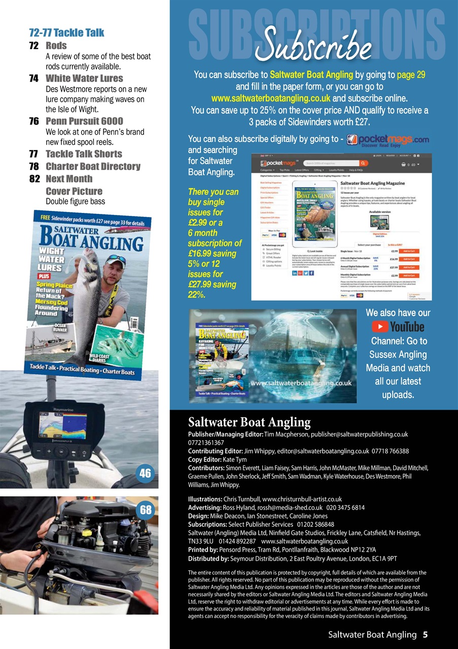 Saltwater Boat Angling Preview Pages