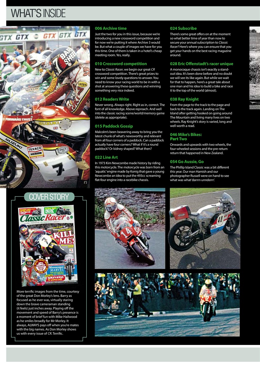 Classic Racer Preview Pages