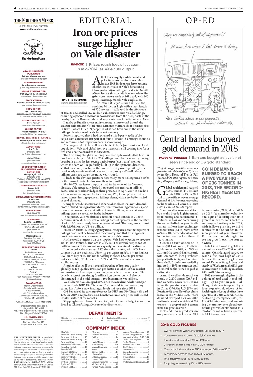 The Northern Miner Preview Pages