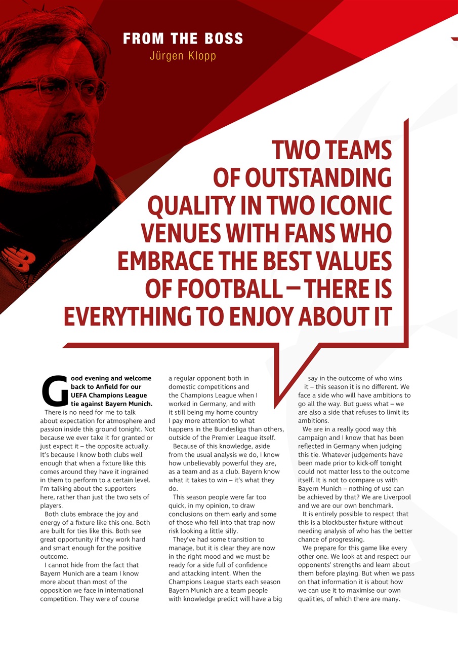 Liverpool FC Programmes Preview Pages