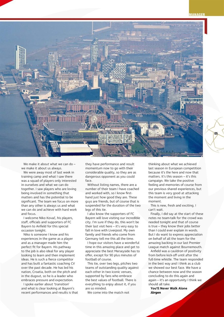 Liverpool FC Programmes Preview Pages