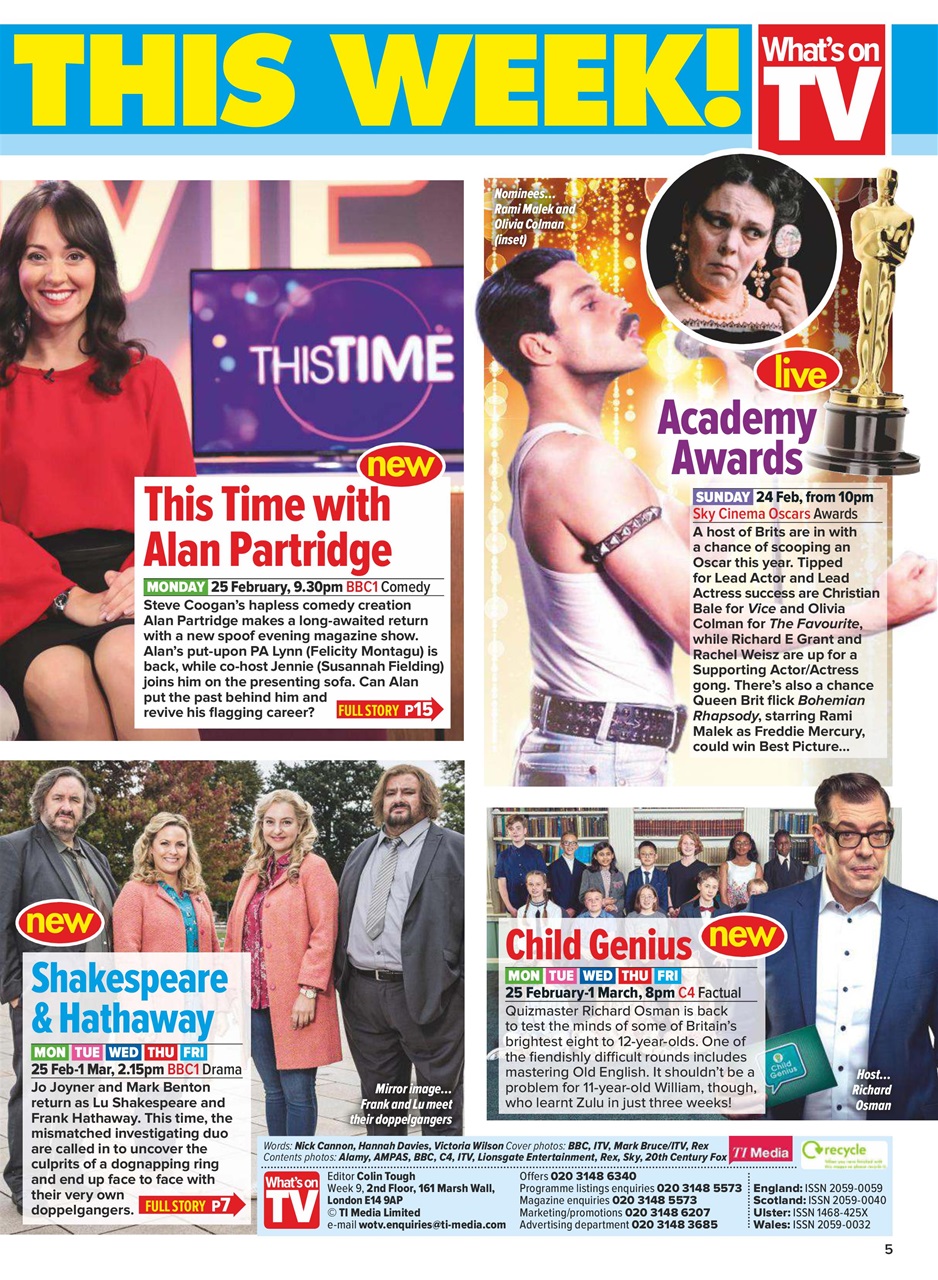 What's on TV Preview Pages