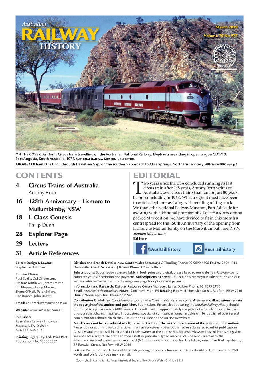 Australian Railway History Preview Pages