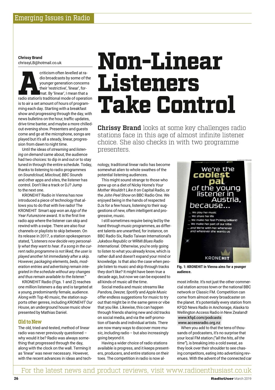 Radio User Preview Pages