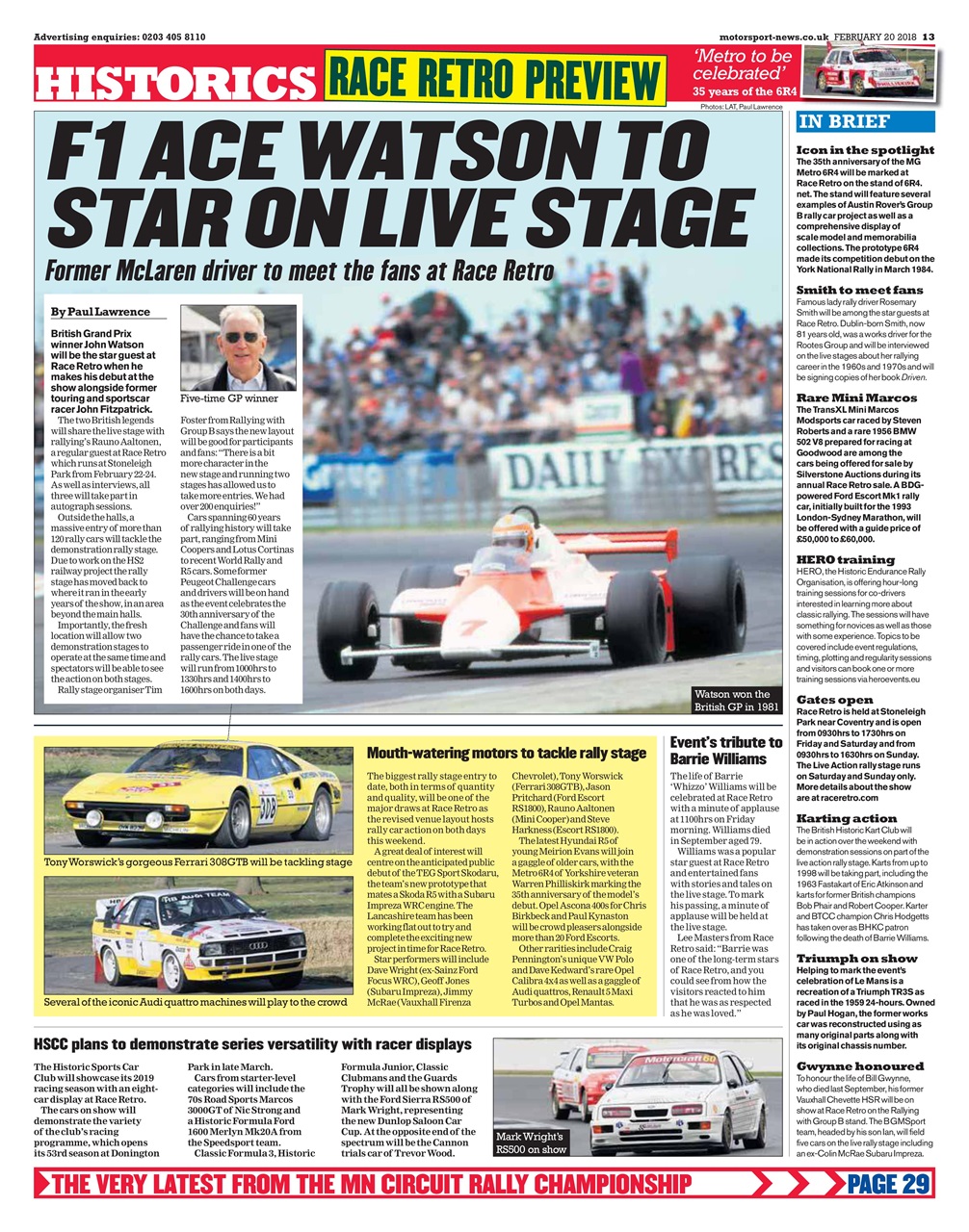 Motorsport News Preview Pages